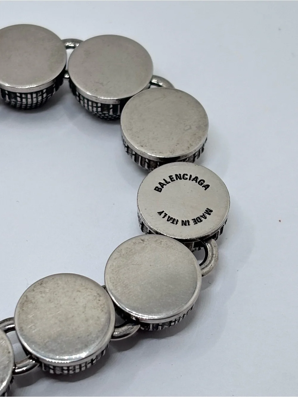 Balenciaga Silver Cagole Choker Necklace